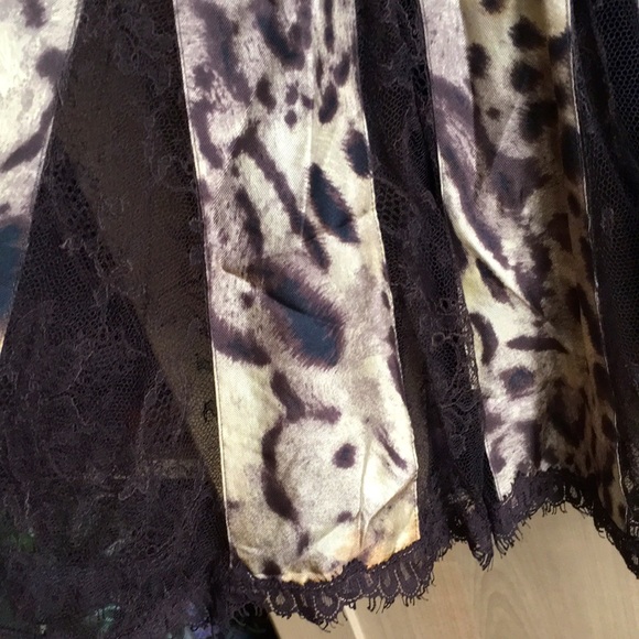 Carmen Marc Valvo | Silk & Lace Cheetah Skirt - Picture 3 of 5